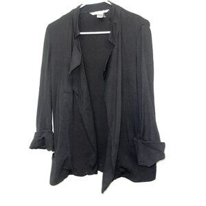 𝅺DIANE Von Furstenberg Thick Draped Open Front Cardigan Blazer Pockets 2 (V)